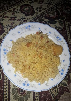 A picture of Qeema biryani.