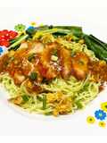 🍝🥓บะหมี่แห้งหมูแดง Egg dry noodles with roast red pork