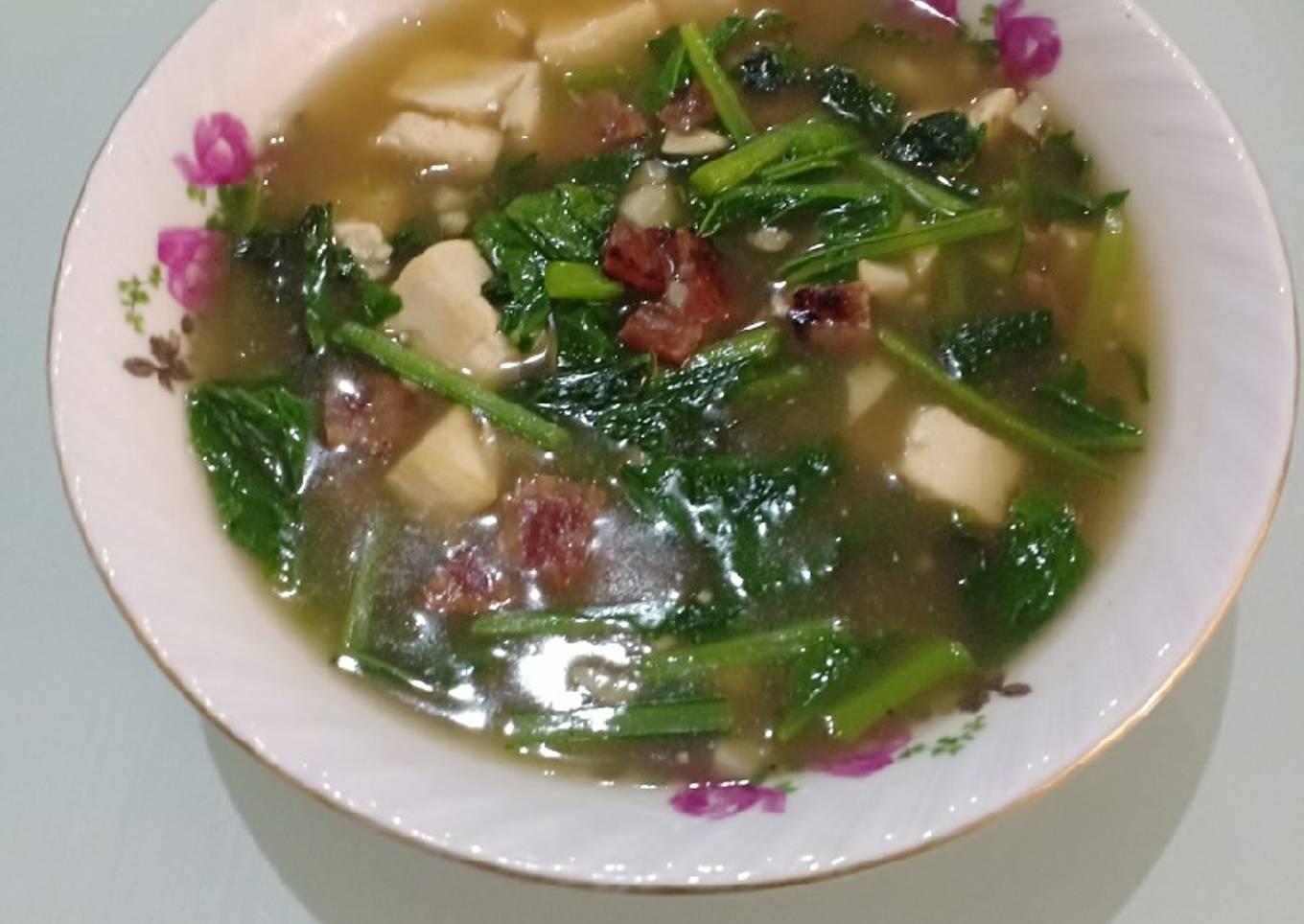 Cah Sawi Dendeng Babi dan Tahu