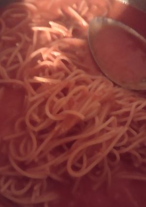 Una foto de Espagueti Rojo al Chipotle Al Estilo Barajitas muy rico 😍