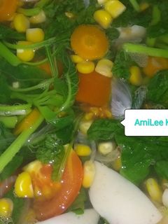 Foto resep Sayur Bening Bayam jagung Baso ikan simple