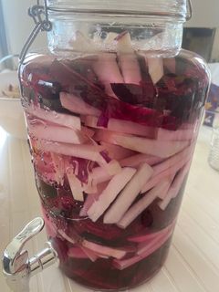 A picture of Pickled Beetroot and Turnips.