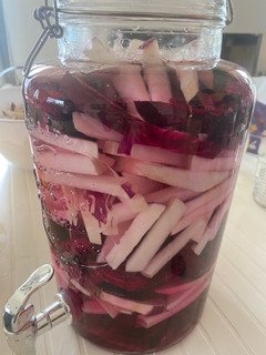 A picture of Pickled Beetroot and Turnips.