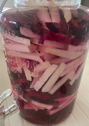 A picture of Pickled Beetroot and Turnips.