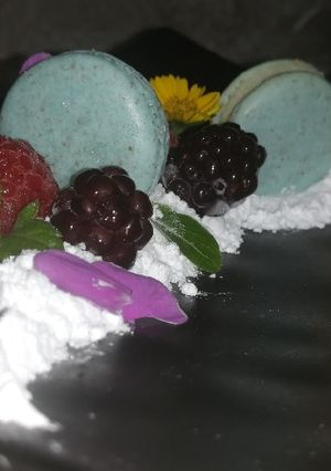 Una foto de Macarrons con merengue italiano