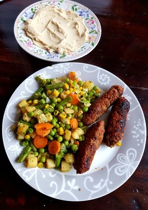 صورة لوصفة كباب مشوي مع الخضار
