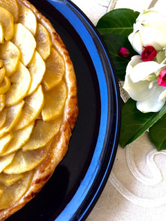 Una foto de Tarta de manzana y cabello de ángel