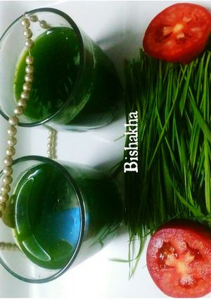 A picture of Wheatgrass Shot.