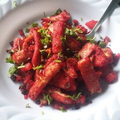 A picture of Beetroot Bread Sticks Upma.