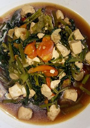 Foto resep Tumis kangkung dan tahu simple