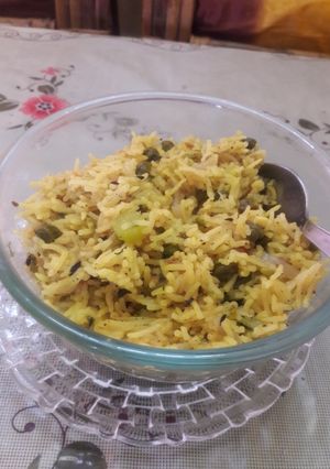 A picture of Green Chana pulav.