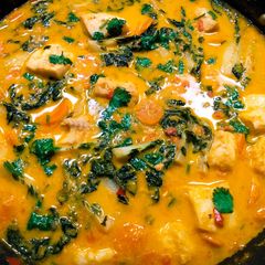 A picture of Fish in homemade red curry.