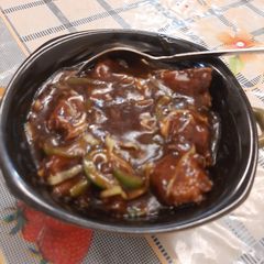 Veg. manchurian (without ajinomoto) A picture of Veg. manchurian (without ajinomoto).