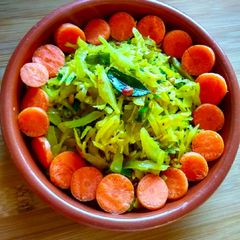 A picture of Cabbage poriyal.
