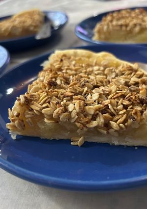 Una foto de Mini tarta de manzanas crocante (sin azúcar agregada)