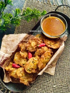 Foto resep Bakwan Sayur dan Sambal Kacang