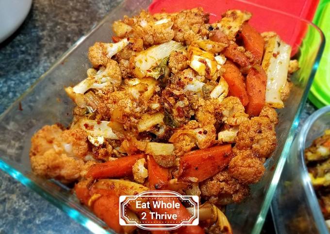 Spicy roasted cauliflower 韩式辣花菜