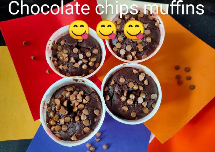 Simple Way to Make Homemade Chocolate chips muffins