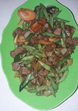 Foto resep Oseng buncis wortel daging