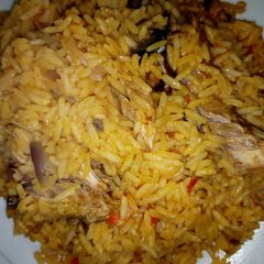 A picture of Palm oil jollof rice.