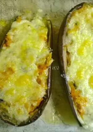Una foto de Keto: Berenjenas rellenas al horno