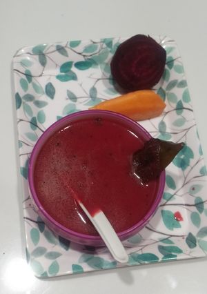 A picture of Beet root soup.