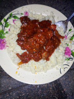 A picture of Cuscus with stew.