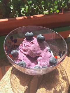 Una foto de Helado de arándanos sin azúcar