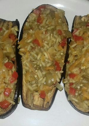 Una foto de Berenjenas rellenas veganas