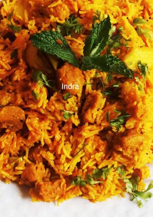 A picture of Soybean Pulao.