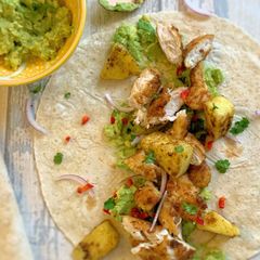 A picture of Crispy Crispy Chicken with Avocado.