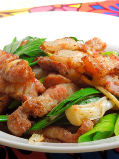 蒜苗炒鹹豬肉 的食譜成品照片