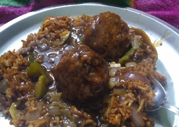 Simple Way to Prepare Homemade Veg fried rice veg manchurian