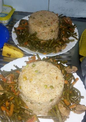 A picture of Palau with French beans.