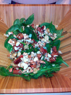 A picture of Brenda's Strawberry-Spinach Salad with Cracked Pepper Vinaigrette.