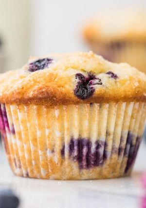 A picture of GF and Vegan Blueberry Muffins.