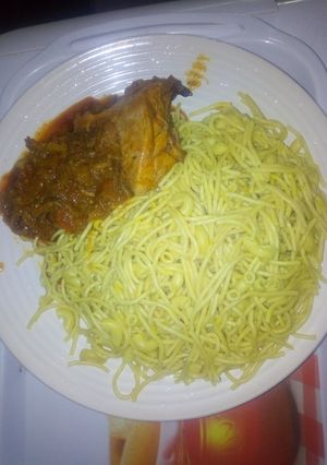 A picture of Tumeric ginger spaghetti.