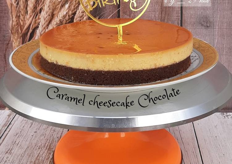 Caramel cheese cake chocolate cake