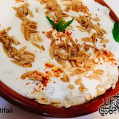 #Fattet_humus#Mid_Eastern_savory_Chickpeas_bread_pudding A picture of #Fattet_humus#Mid_Eastern_savory_Chickpeas_bread_pudding.