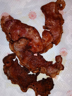 A picture of Fried bacon.