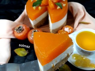 چیز کیک خرمالو solmaz