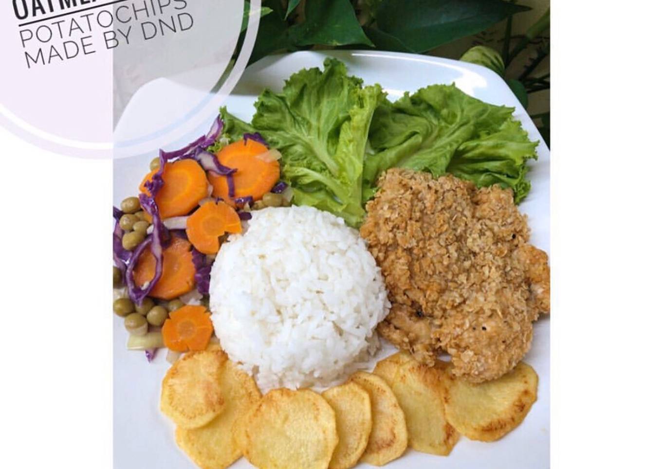 2. AYAM GORENG OATMEAL WITH POTATO CHIPS by @adindahwytnskitchen 🌻