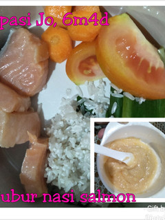 Foto resep Mpasi 6mos - Bubur nasi salmon