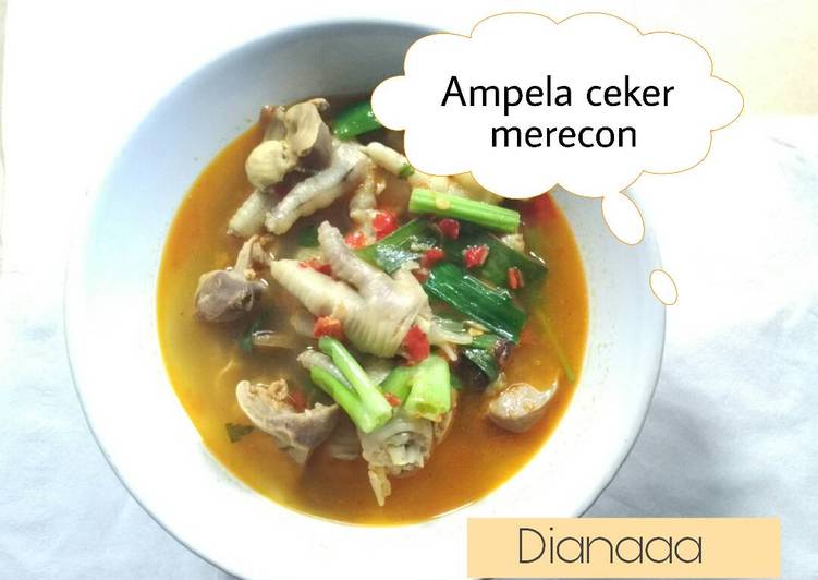 Resep Ampela ceker merecon simpel for beginners yang Lezat