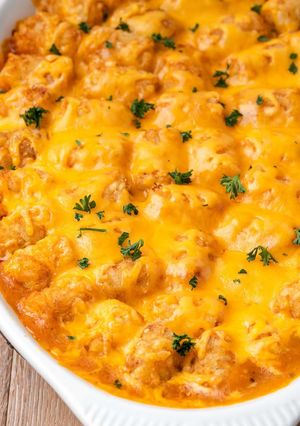 A picture of Cheeseburger Tot Casserole.