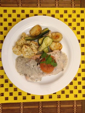 Easy Ways Make|Recipe} Salmon poached in mushroom cream Anti-Fail