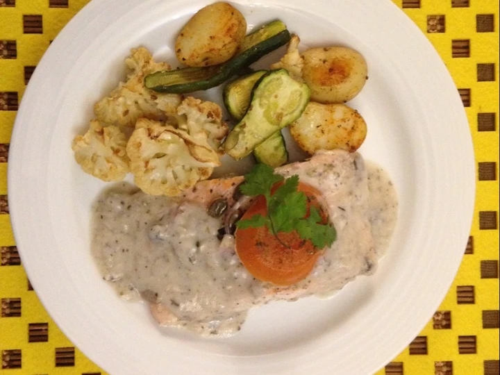 Easy Ways Make|Recipe} Salmon poached in mushroom cream Anti-Fail
