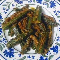 A picture of Bharwa bhindi.
