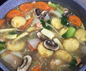 Masakan Populer Sapo tahu udang jamur Praktis Enak