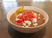 A picture of green lentil soup